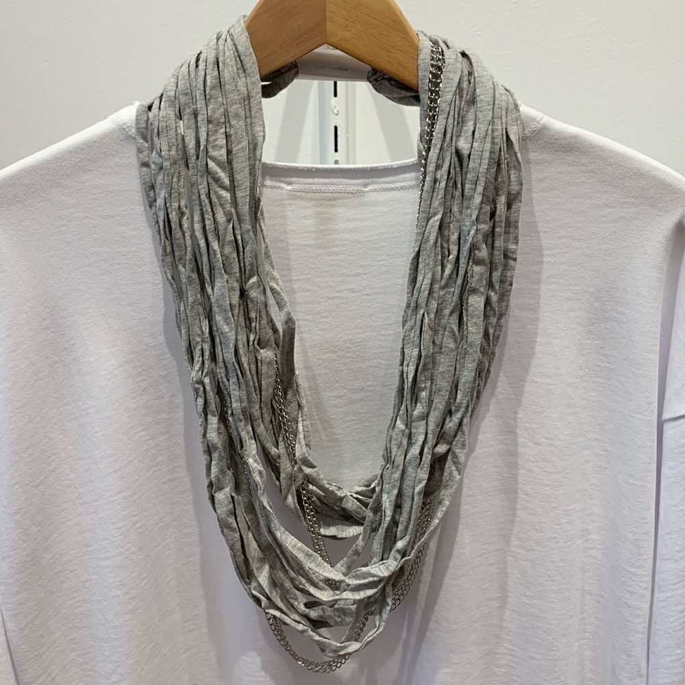 Cotton infinity Scarf Necklace with Chains